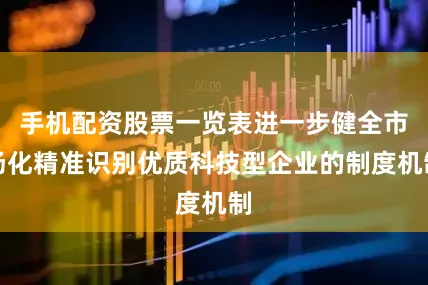 手机配资股票一览表进一步健全市场化精准识别优质科技型企业的制度机制